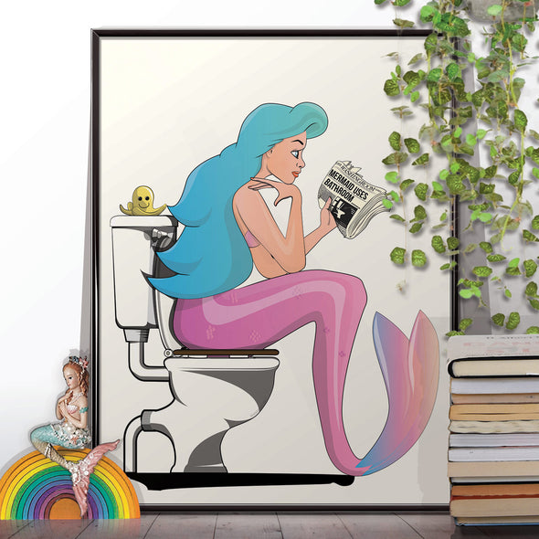 Mermaid on the toilet poster