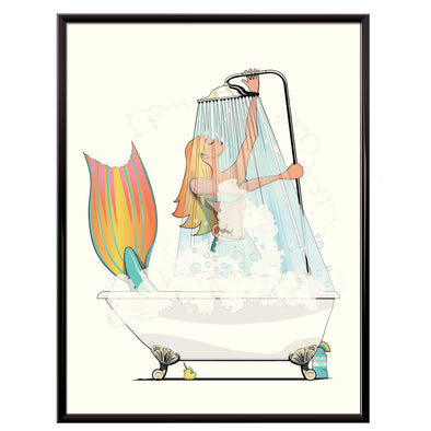 Mermaid in the shower poster