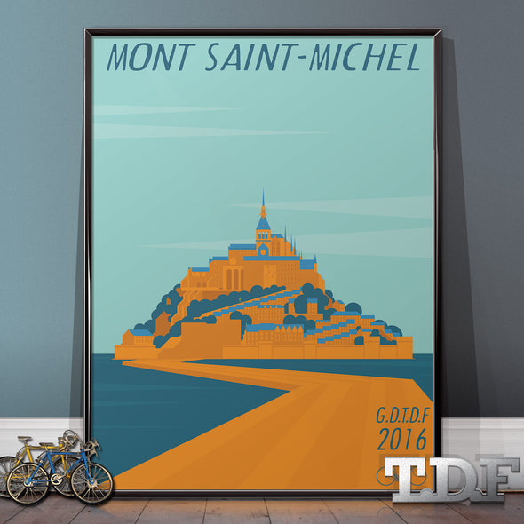 mont saint-michel tour de France poster wall art print wyatt9.com