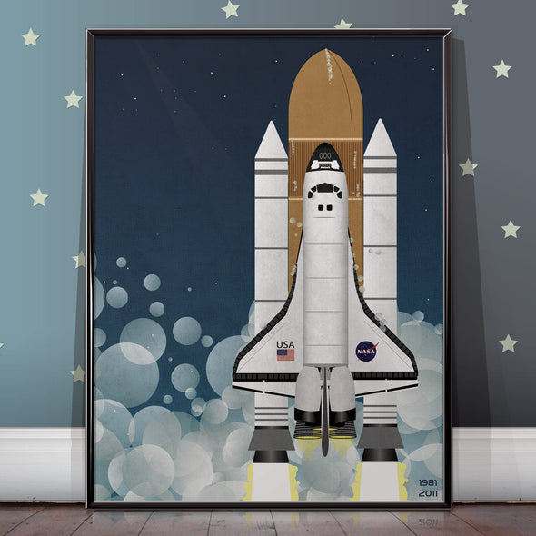 Nasa space shuttle poster launch - wall art print - wyatt9.com