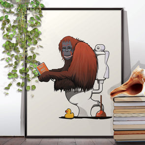Orangutan on the Toilet