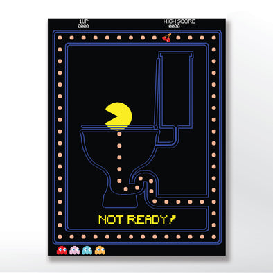 Pac-man on the toilet bathroom poster wall art print from wyatt9.com