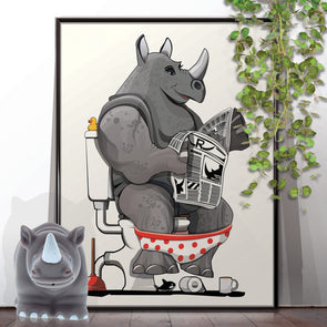 Rhino on the Toilet