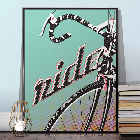 ride my bicycle poster, hipster cycling print from wyatt9.com