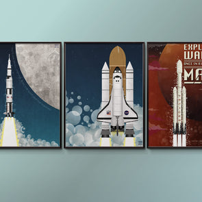 Space Rocket Poster set