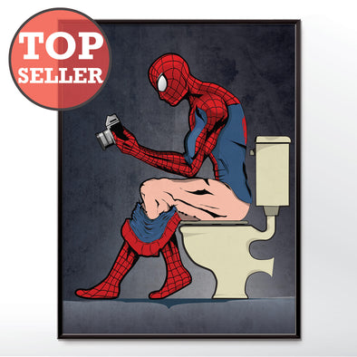 spider-man toilet poster bathroom wall art from wyatt9.com