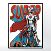 superhero cyclist cycling poster, wall art print from wyatt9.com