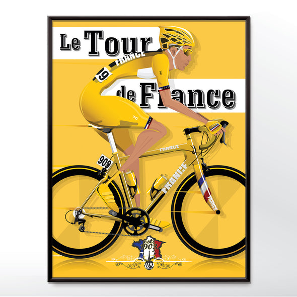 Tour de France yellow cycling poster wall art print - wyatt9.com