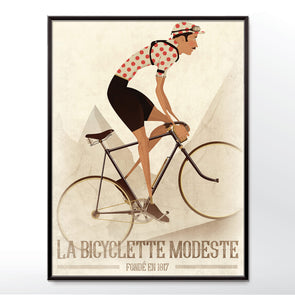 vintage cycling poster, polka dot, wall art print  - wyatt9.com