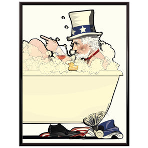 uncle sam in the bath