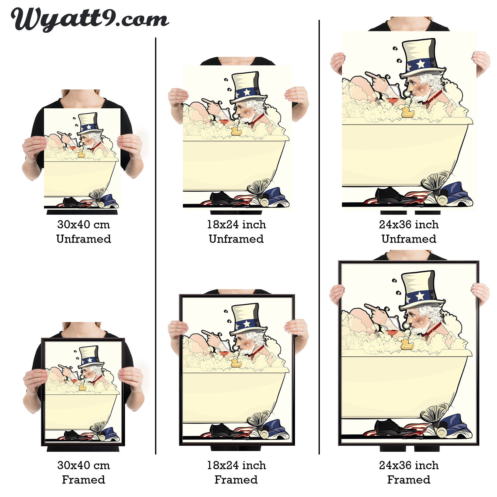 Sam Bath Uncle Sam in the bath Poster - wyatt9.com