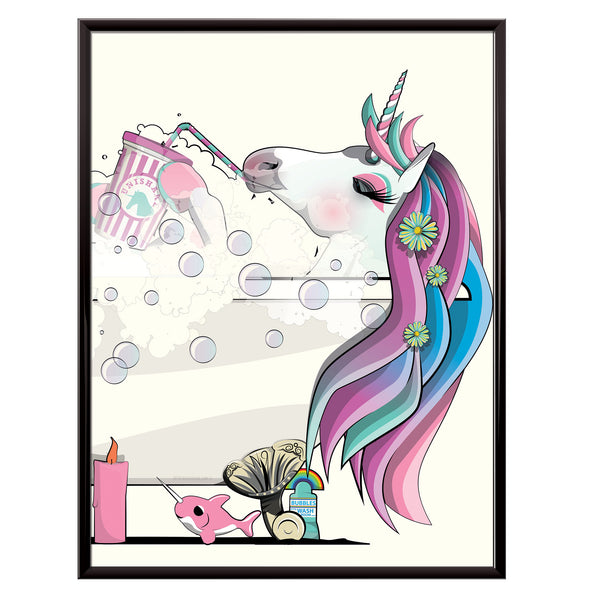 Unicorn in the bath print