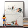 Batman & Wonder Woman in the bath,  Bathroom Poster Set