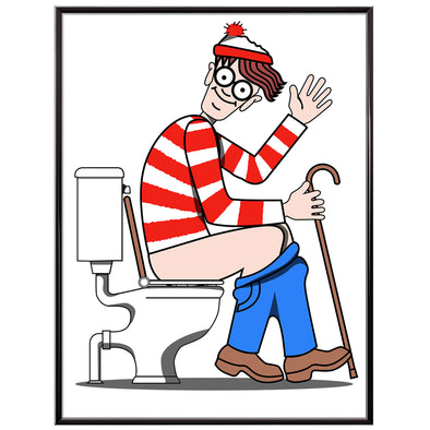 Where's Waldo or Wally toilet poster print - wyatt9.com