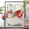 Welsh Dragon in the shower poster. Bathroom wall art, Home Décor