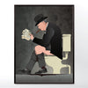 Winston Churchill on the toilet Bathroom poster - wyatt9.com