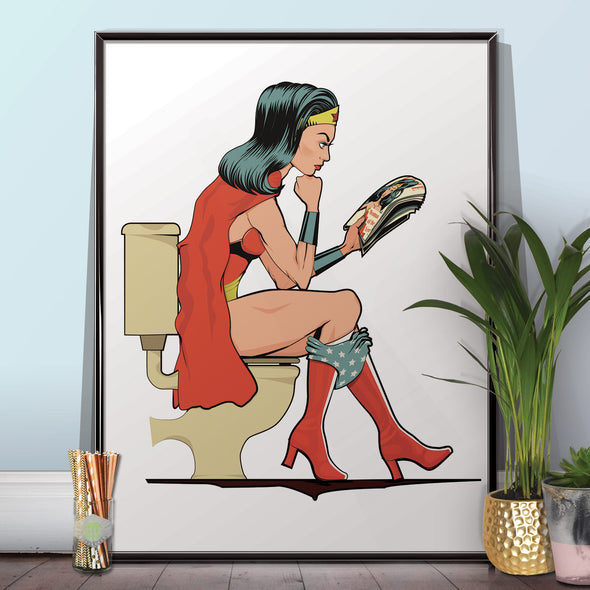 Wonder woman toilet poster. wyatt9.com