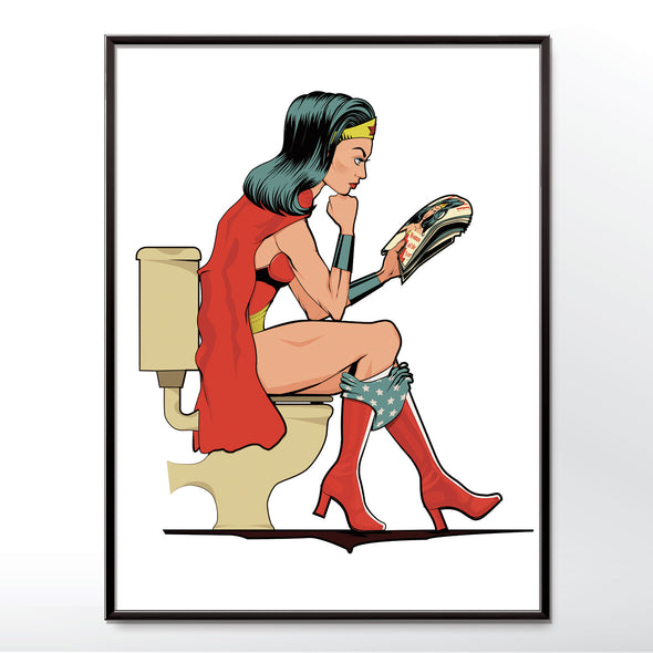Wonder Woman Bathroom Poster Set