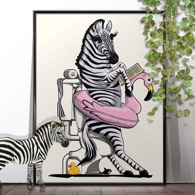 Zebra on the Toilet