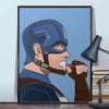 Captain America brushing his teeth bathroom poster wyatt9.com