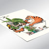 Tiger Reading in the Bath, funny bathroom home decor poster