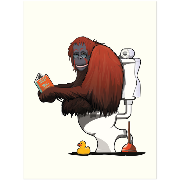 Orangutan on the Toilet