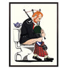 Scottish Bagpipe Player in the bathroom Poster
