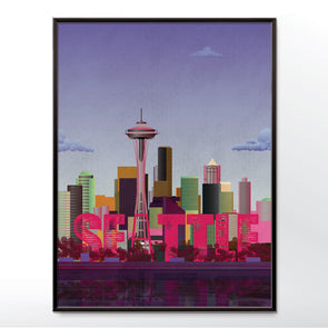Seattle wall art poster sun set from wyatt9.com
