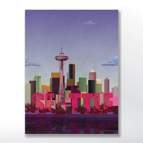 Seattle wall art poster sun set from wyatt9.com