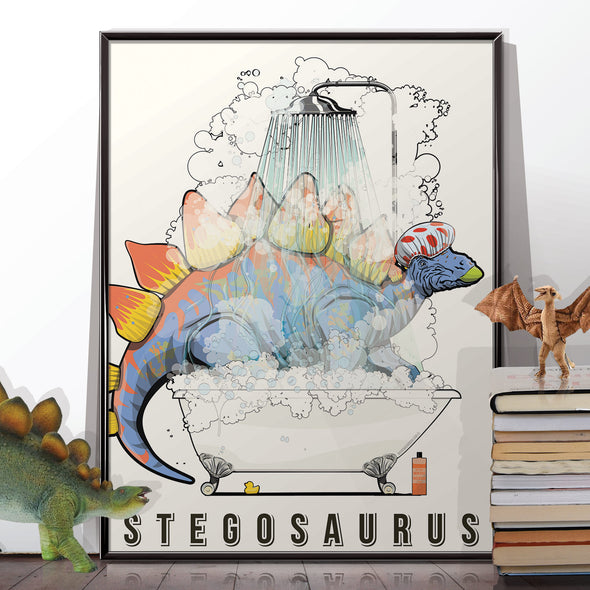 Stegosaurus in the bath poster