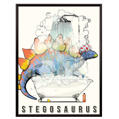 Stegosaurus in the bath poster