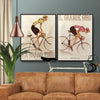Vintage Style Cyclists Poster Print Set